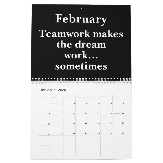 2026 Work Humor Wall Calendar カレンダー (2月 2026)