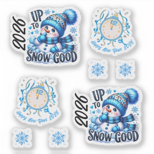 2026 Year Blue Up to Snow Good  シール (正面)