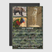 2026 Year Calendar Camouflage Add 3 Photos Magnet (正面/裏面)