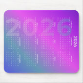 2026 Year Calendar Gradient Background Vertical  マウスパッド (正面)