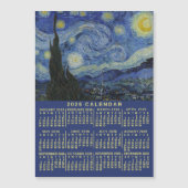 2026 Year Calendar Starry Night or Photo Magnet (正面)