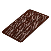 2026 Year Monthly Calendar Brown Wood Grain Simple マグネット (左側)