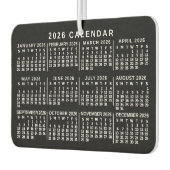 2026 Year Monthly Calendar Classic Black and White カーエアーフレッシュナー (左)