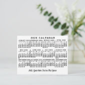 2026 Year Monthly Calendar Classic White and Black ポストカード (スタンド正面)