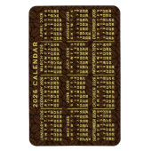 2026 Year Monthly Calendar Dark Coffee Beans マグネット (縦)