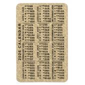 2026 Year Monthly Calendar Light Coffee Beans マグネット (縦)