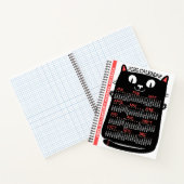 2026 Year Monthly Calendar Mid-Century Black Cat ノートブック (内部)