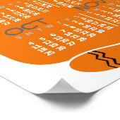 2026 Year Monthly Calendar Mid-Century Orange Cat ポスター (角)