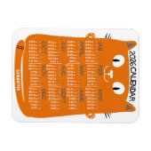 2026 Year Monthly Calendar Mid-Century Orange Cat マグネット (横)