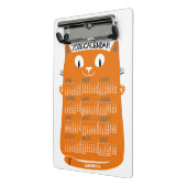 2026 Year Monthly Calendar Mid-Century Orange Cat ミニクリップボード (アングル2)