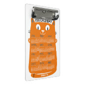 2026 Year Monthly Calendar Mid-Century Orange Cat ミニクリップボード (アングル)