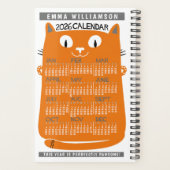 2026 Year Monthly Calendar Midcentury Orange Cat S プランナー手帳 (裏面)
