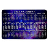 2026 Year Monthly Calendar Outer Space Nebula マグネット (横)