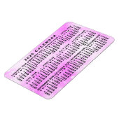 2026 Year Monthly Calendar Pink Watercolor Stars マグネット (左側)