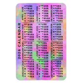 2026 Year Monthly Calendar Rainbow Splatter Paint マグネット (縦)