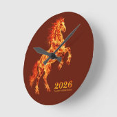 2026 Year of the Fire Horse ラウンド壁時計 (傾斜)