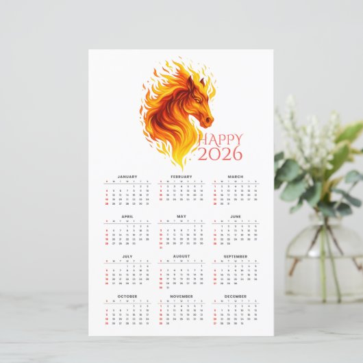 2026 Year of the Fire Horse Calendar (スタンド正面)