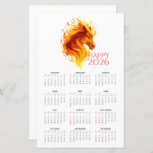 2026 Year of the Fire Horse Calendar (正面/裏面)