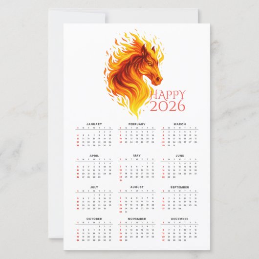 2026 Year of the Fire Horse Calendar (正面)