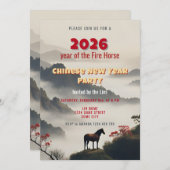 2026 Year of the Fire Horse Chinese New Year Party 招待状 (正面/裏面)