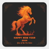 2026 Year of the Fire Horse Chinese Zodiac スクエアシール (正面)