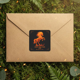 2026 Year of the Fire Horse Chinese Zodiac スクエアシール