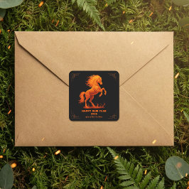 2026 Year of the Fire Horse Chinese Zodiac スクエアシール