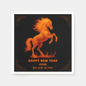 2026 Year of the Fire Horse Chinese Zodiac スタンダードカクテルナプキン (正面)
