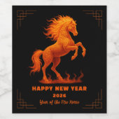 2026 Year of the Fire Horse Chinese Zodiac ワインラベル (シングルラベル)