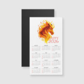 2026 Year of the Fire Horse Magnetic Calendar (正面/裏面)