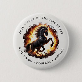 2026 Year of the Fire Horse Motivational 缶バッジ