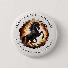 2026 Year of the Fire Horse Motivational 缶バッジ