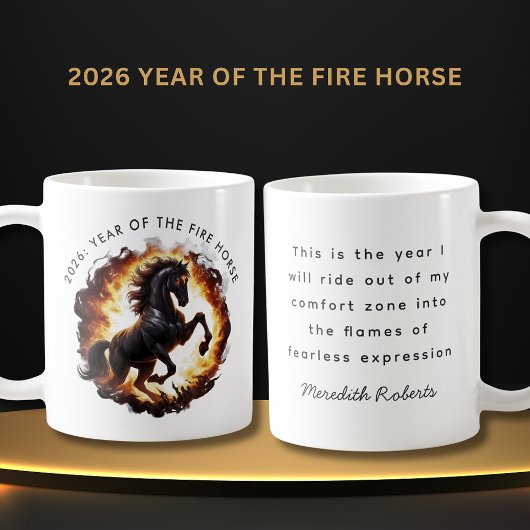 2026 Year of the Fire Horse Motivational Quote コーヒーマグカップ