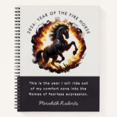 2026 Year of the Fire Horse Motivational Quote ノートブック (正面)