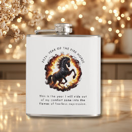2026 Year of the Fire Horse Motivational Quote フラスク
