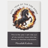 2026 Year of the Fire Horse Motivational Quote マグネット (正面)