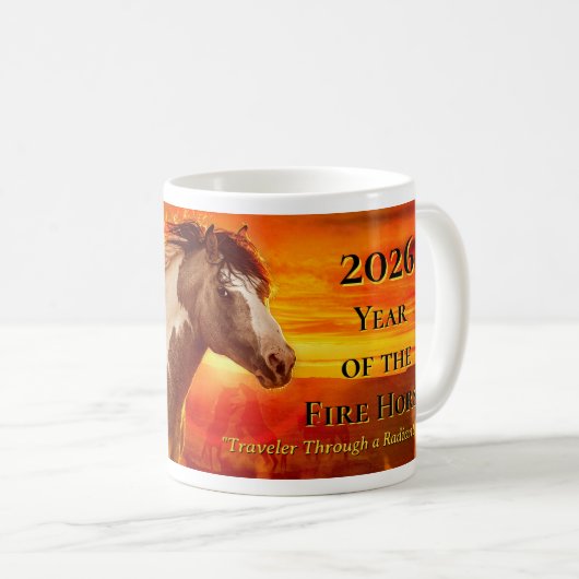 2026 Year of the Fire Horse - Traveler コーヒーマグカップ (正面右)