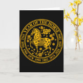2026 Year Of The Horse Chinese New Year 2026 Lunar カード (黄色い花)