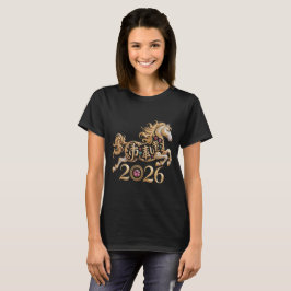 2026 Year of the Horse Chinese New Year Golden Hor Tシャツ
