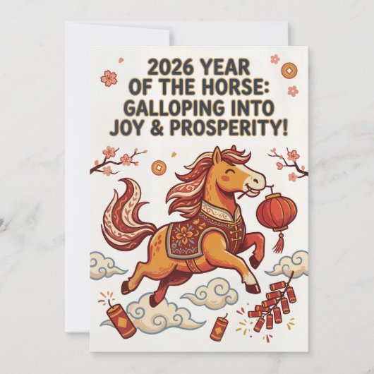 2026 Year of the Horse – Chinese New Year Greeting シーズンカード (正面)