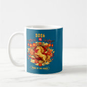 2026 Year Of The Horse Chinese Zodiac Art  コーヒーマグカップ (左)