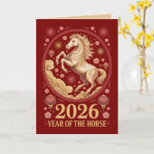 2026 Year of the Horse Greeting Cards カード (黄色い花)