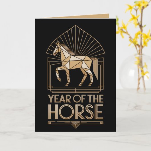2026 Year of the Horse Greeting Cards カード (黄色い花)