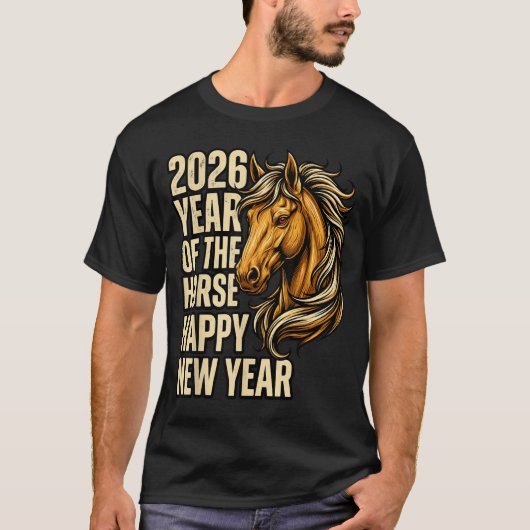 2026 Year Of The Horse Happy Chinese New Year Fire Tシャツ (正面)