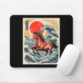 2026 Year Of The Horse Japanese Wave Art Lunar New マウスパッド (マウス)