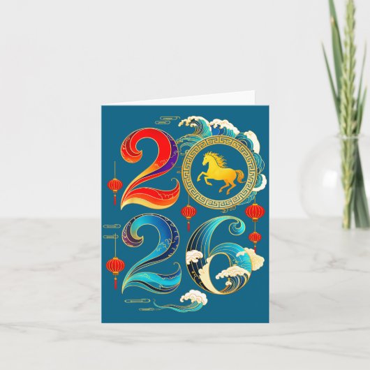 2026 Year Of The Horse Lunar Chinese New Year 2026 カード (正面)