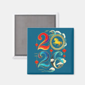 2026 Year Of The Horse Lunar Chinese New Year 2026 マグネット (正面/裏面)