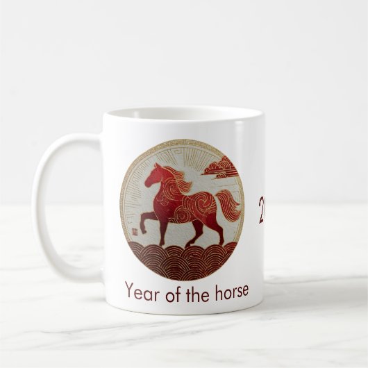 2026 Year of the Horse – Lunar New Year Art コーヒーマグカップ (左)