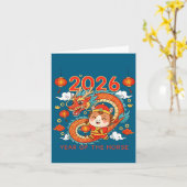 2026 Year Of The Horse Lunar New Year Chinese  カード (黄色い花)