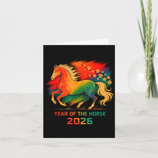 2026 Year Of The Horse Vibrant Zodiac Blossom Art  カード (正面)
